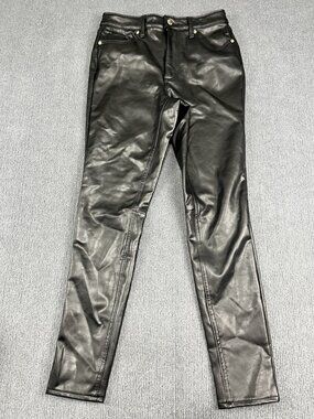 Universal Thread Womens High Rise Skinny Faux Leather Pants Black Size 8R